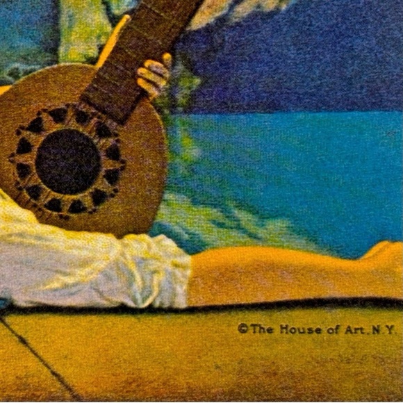 THE LUTE PLAYERS Original Vintage Print Poster Maxfield Parrish Art Deco Nouveau - Picture 4 of 8